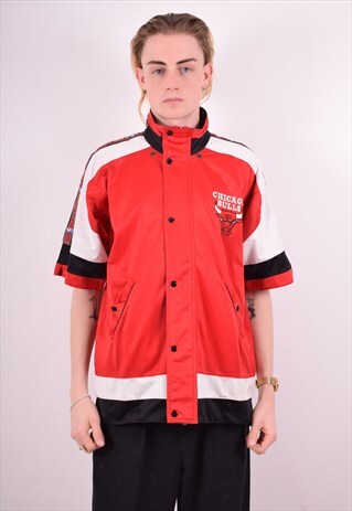 CHAMPION MENS VINTAGE CHICAGO BULLS TRACKSUIT TOP MEDIUM 90S