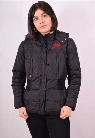 LEVI'S WOMENS VINTAGE PADDED JACKET MEDIUM BLACK 90S