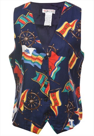 VINTAGE TALBOTS NAUTICAL DESIGN WAISTCOAT - S