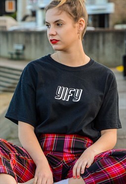 YIFY T-Shirt in Black Shadow Print Logo