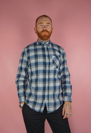 VINTAGE 1990S BLUE FLANNEL SHIRT