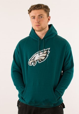 VINTAGE GREEN REEBOK PHILADELPHIA EAGLES HOODIE PULLOVER L