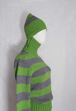 vintage funky KILLAH Striped Two-in-One beanie Jumper