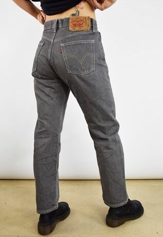 HIGH WAISTED LEVI'S 501 RED TAB JEANS IN GREY