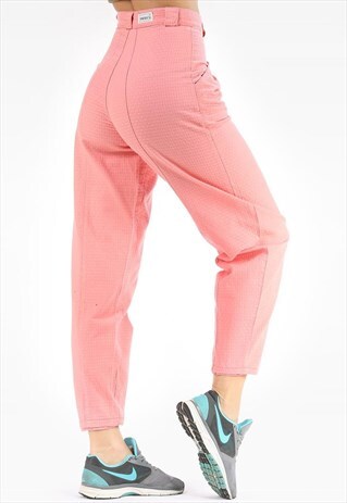 TAPERED MOM TROUSERS WAFFLE FABRIC