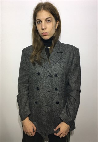 VINTAGE 90' OLDSCHOOL UNIQUE GREY CASUAL JACKET