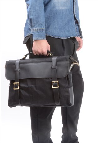 EAZO WAXED CANVAS AND LEATHER SATCHEL
