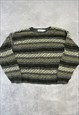 VINTAGE KNITTED JUMPER ABSTRACT PATTERNED KNIT SWEATER