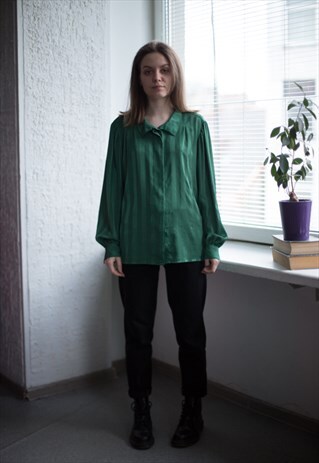 VINTAGE 80'S GREEN BLOUSE