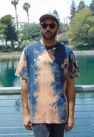 90S SKATER GRUNGE BLEACHED SHORT SLEEVE TEE LARGE