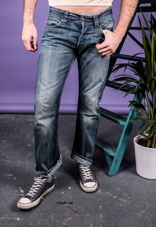 VINTAGE BLUE LEVI'S 512 PAINT JEANS