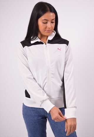 VINTAGE PUMA TRACKSUIT TOP JACKET WHITE