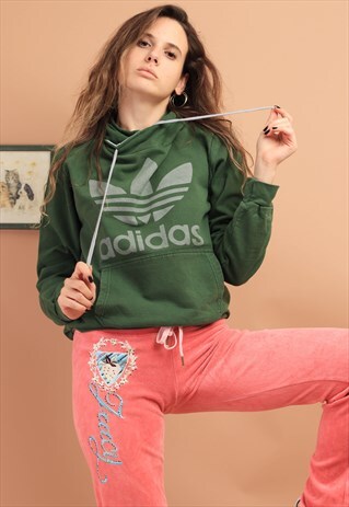 VINTAGE ADIDAS BIG LOGO GREEN SWEATSHIRT