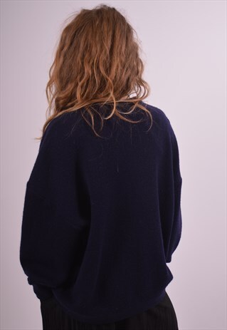 VINTAGE LACOSTE CARDIGAN SWEATER NAVY BLUE