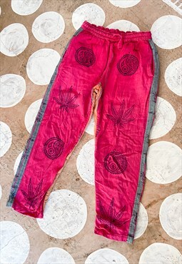 Vintage 90's Hippie Batik Sun Print Trousers - S