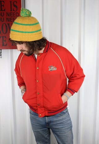 VINTAGE 90'S FILA OVERSIZED BASEBALL BOMBER JACKET ,SMALL