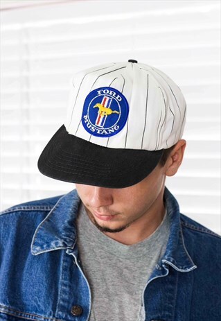 VINTAGE FORD MUSTANG RACING CAP LOGO 90S ONE SIZE 2.3