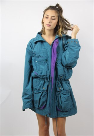 VINTAGE GREEN LONG 90S JACKET