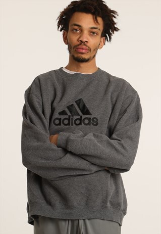 VINTAGE ADIDAS EMBROIDERED LOGO SWEATSHIRT
