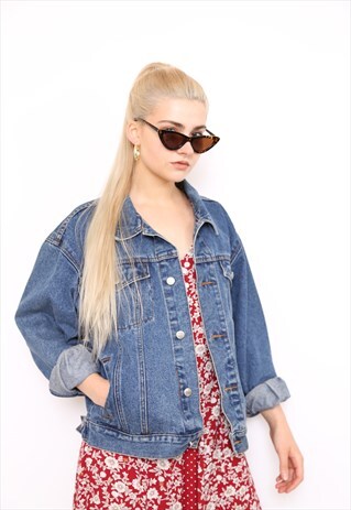 VINTAGE 90S BLUE DENIM OVERSIZED JACKET