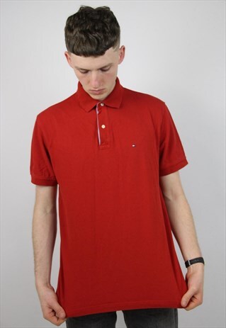 VINTAGE TOMMY HILFIGER RED POLO SHIRT