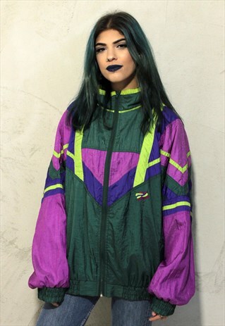 VINTAGE WINDBREAKER SHELL JACKET MULTICOLOR A403