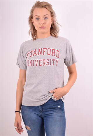 CHAMPION WOMENS VINTAGE T-SHIRT TOP LARGE GREY 90S