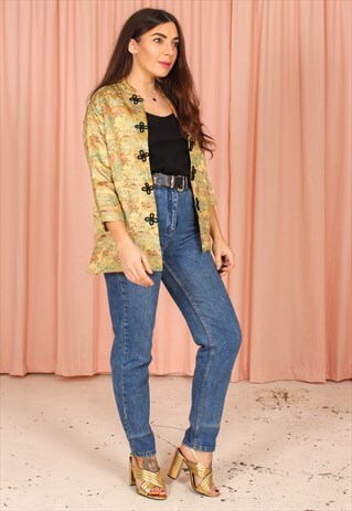 VINTAGE 80S JACKET IN GOLD JACQUARD
