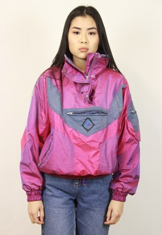 VINTAGE PATTERNED HALF ZIP JACKET