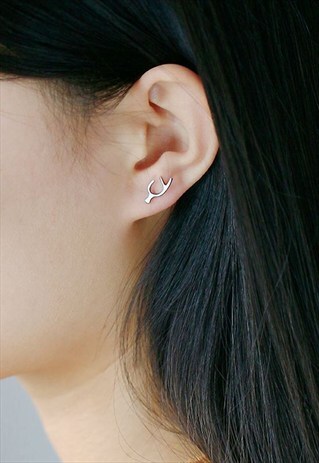 ANTLERS STYLE STERLING SILVER EARRINGS