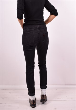 LEVI'S WOMENS VINTAGE JEANS W32 L30 BLACK 90'S