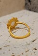 IMITATION JADE OPEN RING (ADJUSTABLE) IN GOLD 