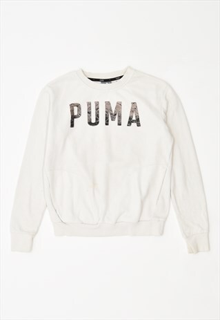 VINTAGE PUMA SWEATSHIRT JUMPER WHITE