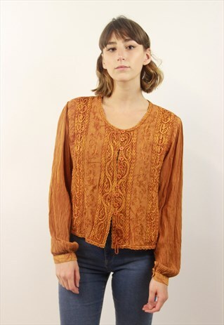 VINTAGE 70'S EMBROIDERED BLOUSE