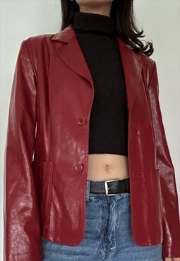 Y2K Vintage PVC Red Jacket