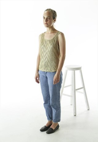 GOLDEN SHIMMERY TOP / TEXTURED SLEEVELESS TOP