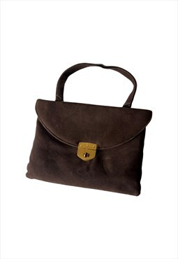 Brown & Gold Clutch Bag with Tote Velvet Style