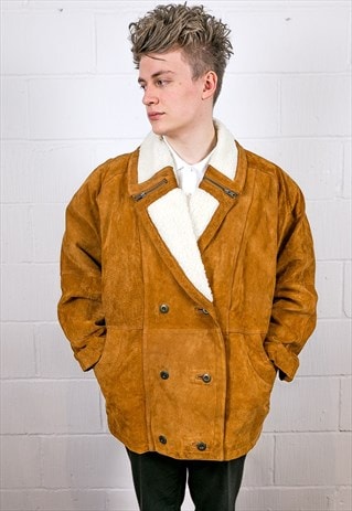VINTAGE LEATHER SHEARLING AVIATOR JACKET