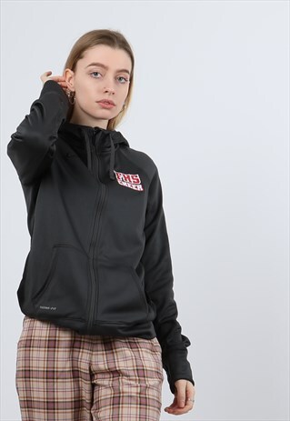 NIKE BLACK SMALL EMBROIDERED HOODIE