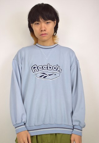 VINTAGE 90S REEBOK BLUE SWEATSHIRT