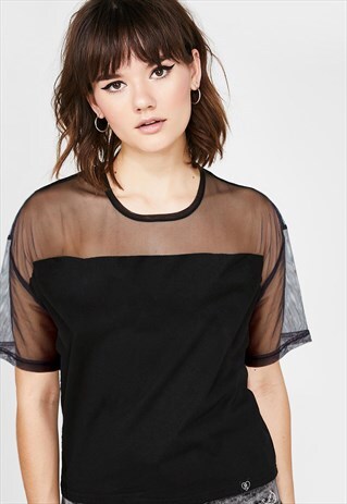 PANEL BOXY TOP BLACK WITH 90S MESH INSET
