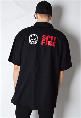 SPITFIRE WHEELS VINTAGE 90S BLACK SKATEBOARD SHIRT