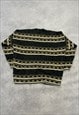 VINTAGE KNITTED JUMPER ABSTRACT PATTERNED KNIT SWEATER