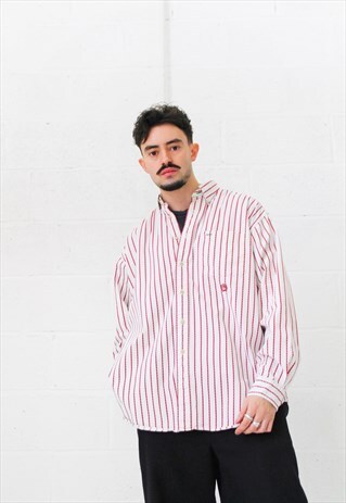 VINTAGE TOMMY HILFIGER CREST LOGO STRIPE SHIRT