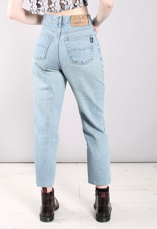VINTAGE 90S FADED DENIM CROPPED MOM JEANS