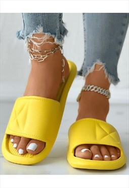Eva Non Slip One Strap Soft Slippers (Yellow)