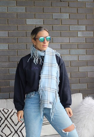 burberry scarf light blue