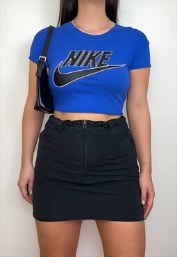 Reworked Nike Blue Baby Tee Crop Top