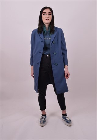 VINTAGE 60'S BLUE MOD LIGHT WEIGHT COAT JACKET SIZE MEDIUM
