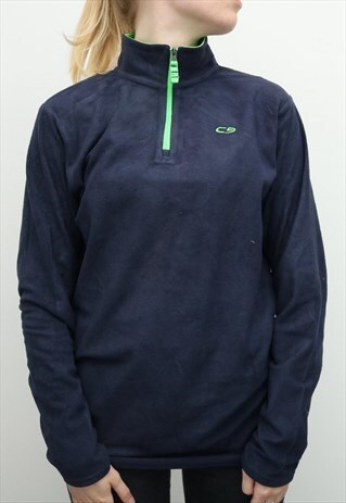 CHAMPION - BLUE FLEECE QUARTER ZIP - XLARGE